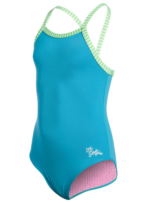 Dolfin Girls' Solid One Piece Swimsuit (Toddler, Little Kid)