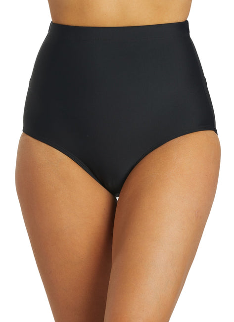 ClubSwim Tummy Control Solid Ultra High Waist Swim Brief Bottom