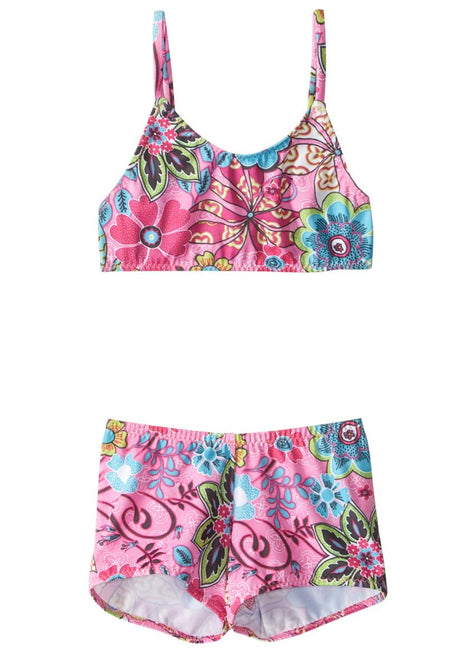 Tidepools Girls' Topsy Turvy Surf Two Piece Bikini Set (Toddler, Little Kid, Big Kid)