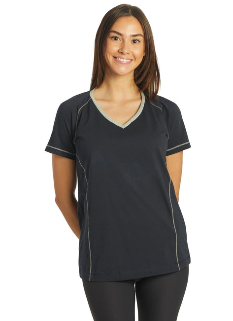 Arena Women's Team Line Short Sleeve V Neck T Shirt