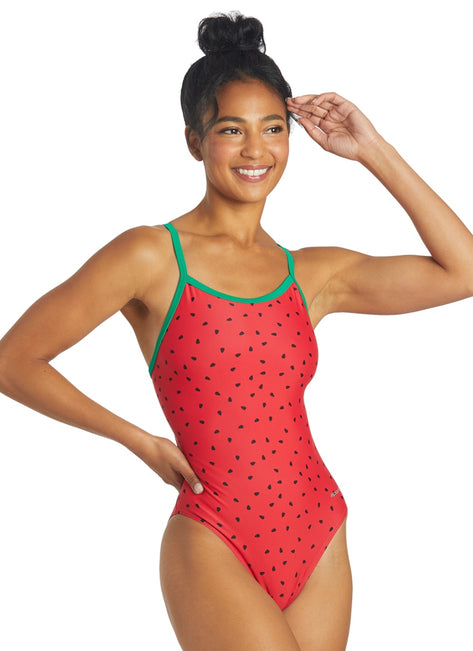 Sporti Watermelon Thin Strap One Piece Swimsuit (22-44)