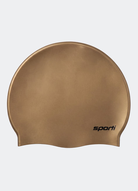 Sporti Solid Metallic Silicone Swim Cap