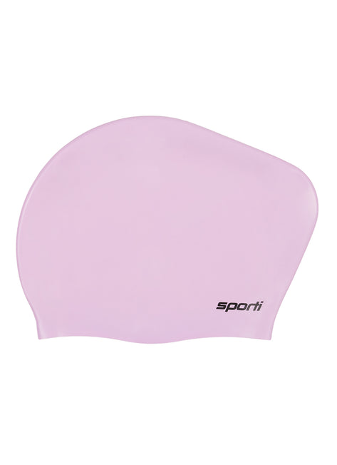 Sporti Solid Long Hair Bun Silicone Swim Cap