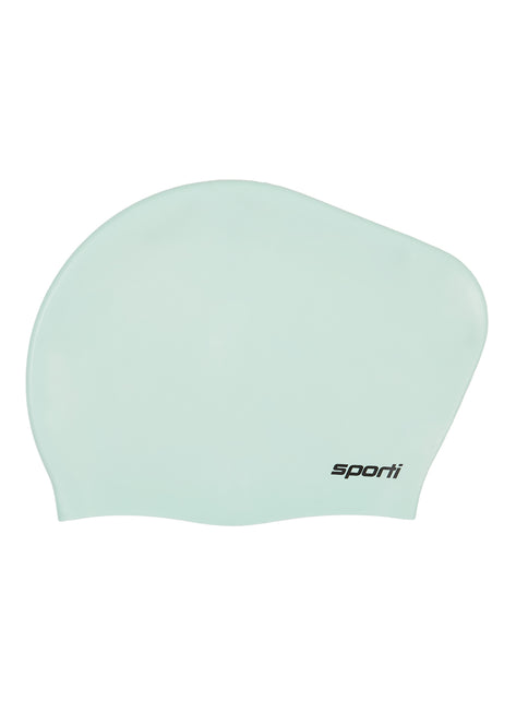 Sporti Solid Long Hair Bun Silicone Swim Cap