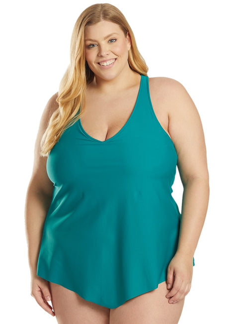 Sporti Plus Size Sofia Flowy Racerback Tankini Top