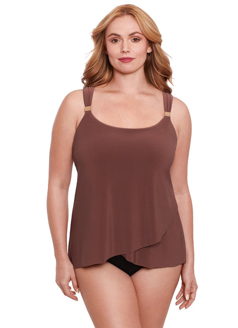 Miraclesuit Plus Size Razzle Dazzle Tankini Top