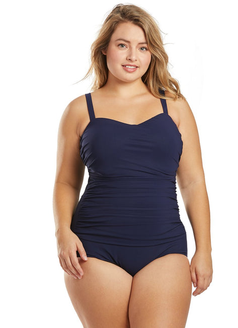 Profile by Gottex Plus Size Tutti Frutti Underwire Shirred One Piece Swimsuit