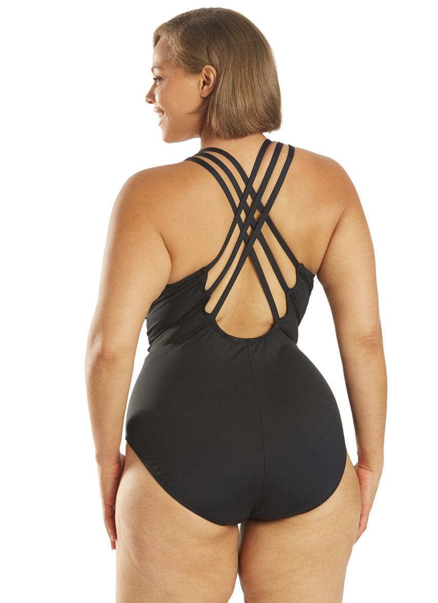 LA BLANCA Maillot Une-pièce Bandeau ISLAND GODDESS - Noir Bikini Village