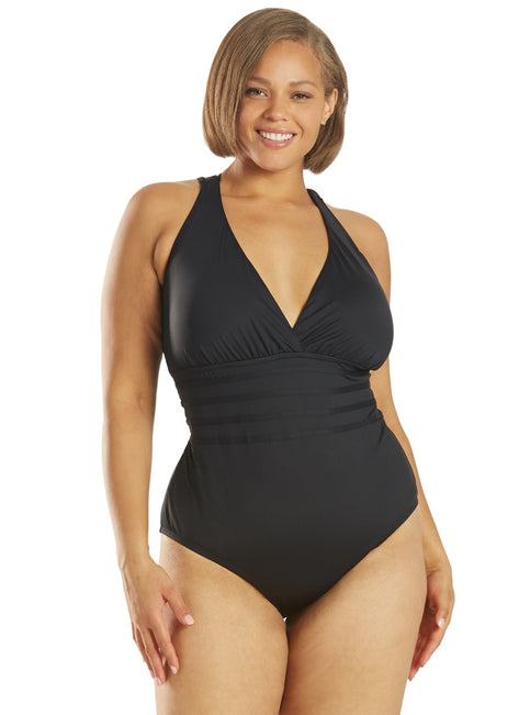 La Blanca Plus Size Island Goddess Multi Strap One Piece Swimsuit