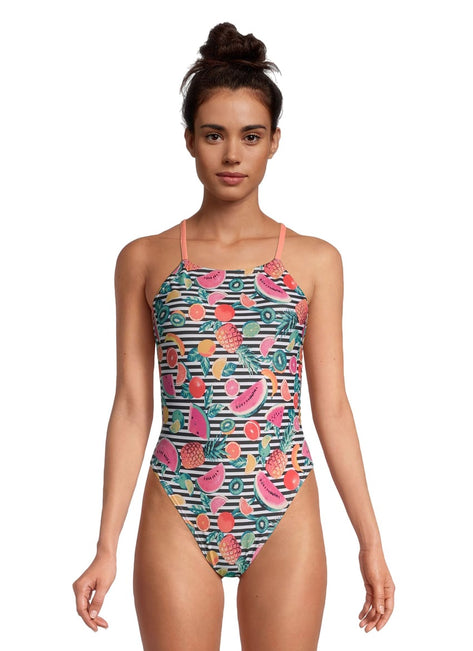 Speedo Women's Printed Back One Piece Swimsuit
