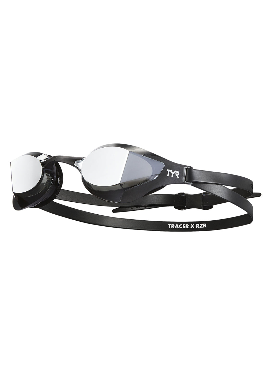 TYR Adult Tracer-X RZR Mirrored Racing Goggles Silver/Black