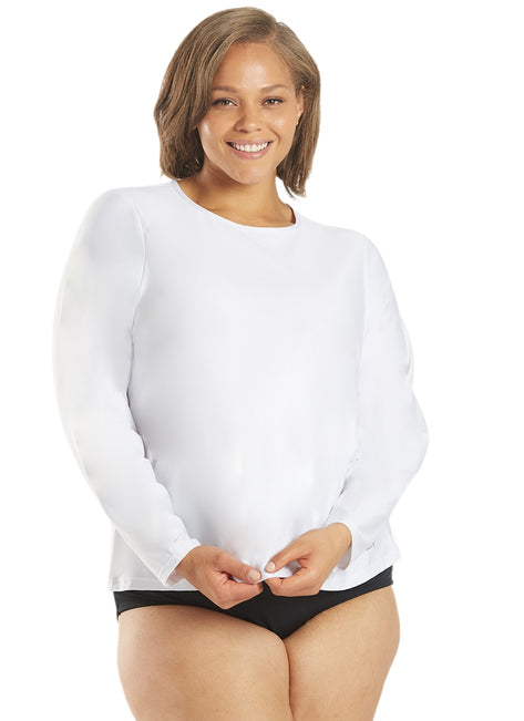 Sporti Women's Plus Size L/S UPF 50+ Comfort Fit Rash Guard