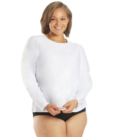 Sporti Women's Plus Size Long Sleeve UPF 50+ Comfort Fit Rash Guard