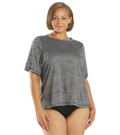 Sporti Women's Plus Size Short Sleeve Hybrid UPF 50+ Sun Shirt