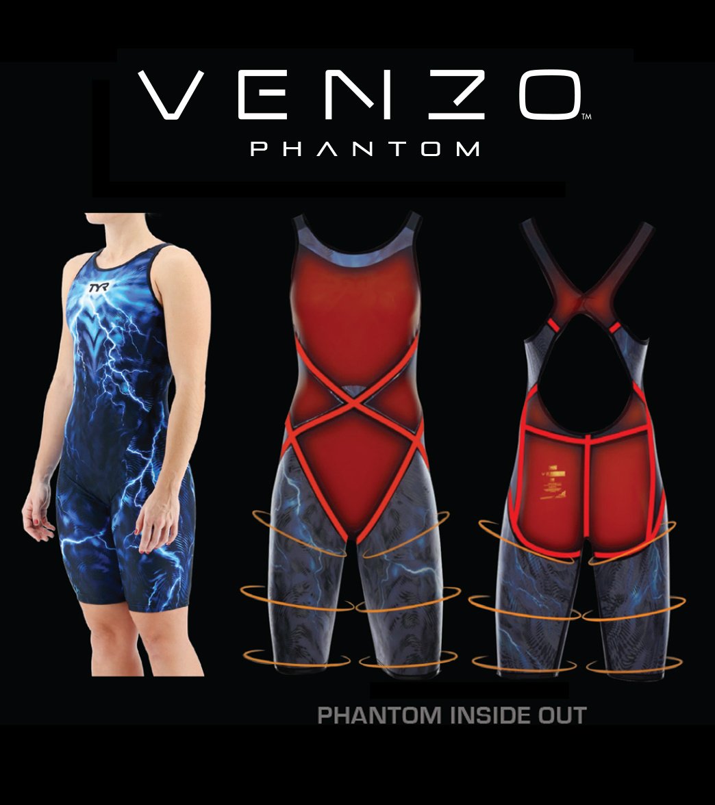 TYR VENZO 競泳水着 サイズ24 TYR Women's Venzo Phantom Oblivion Closed Back Kneeskin Tech Suit