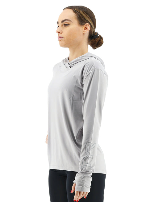TYR Women's SunDefense Long Sleeve Hooded UPF 50+ Swim Shirt