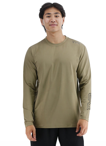 TYR Men's SunDefense Long Sleeve UPF 50+ Swim Shirt at SwimOutlet.com