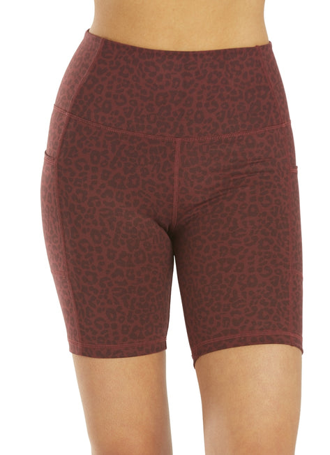 Everyday Yoga Uphold Cheetah High Waisted Biker Shorts with Pockets 7
