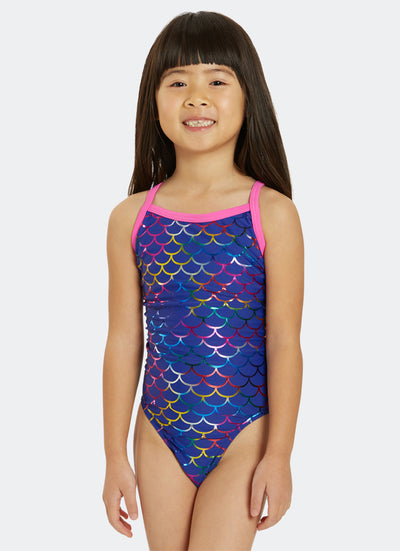 Sporti Mermaid Fancy Foil Thin Strap One Piece Swimsuit Youth (22-28)