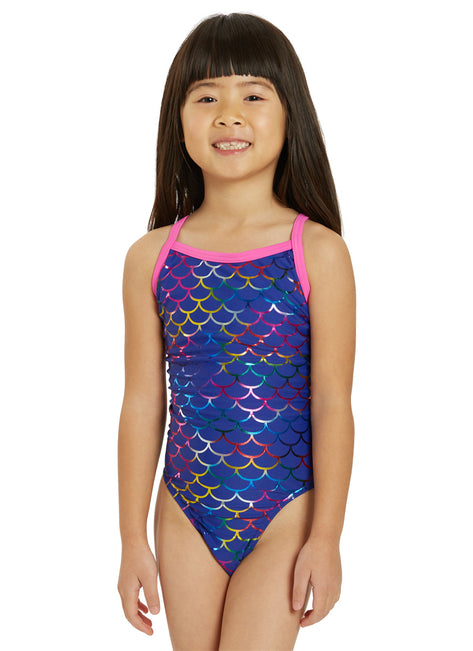 Sporti Mermaid Fancy Foil Thin Strap One Piece Swimsuit Youth (22-28)