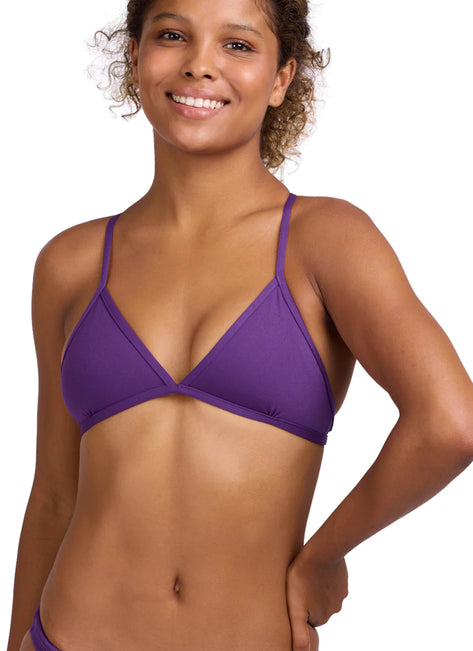 JOLYN Women's Triangle Solid Bikini Top