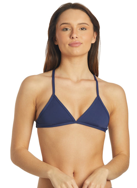 JOLYN Women's Triangle Solid Bikini Top