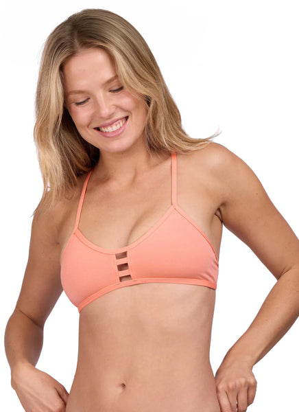 JOLYN Grayson Tie-Back Athletic Bikini Top – Competitive Swim & Lifeguard Top, Full Coverage, Chlorine Proof