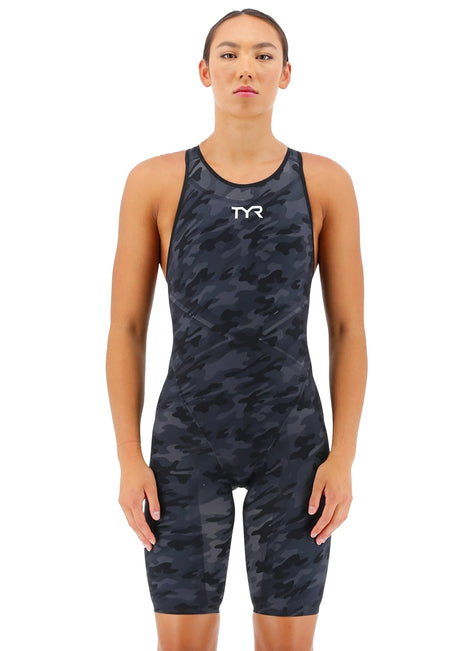 TYR Women's Venzo Camo Open Back Tech Suit Swimsuit