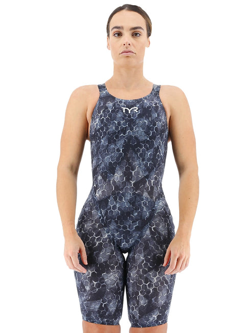 TYR Women's Avictor 2 Supernova Open Back Comfort Straps Flex Hip Tech Suit Swimsuit