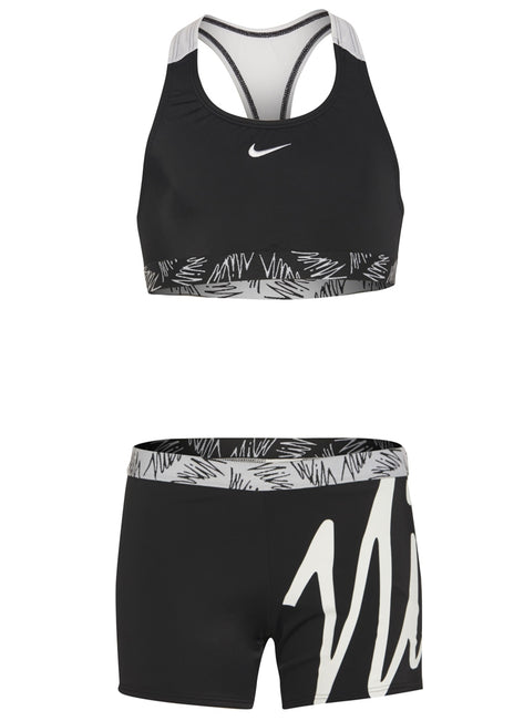 Nike Girls' Script Logo Crossback Sport Two Piece Bikini Set (Big Kid)