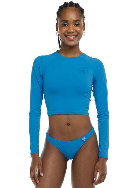 Body Glove Women's Smoothie Let It Be Long Sleeve Crop Rash Guard