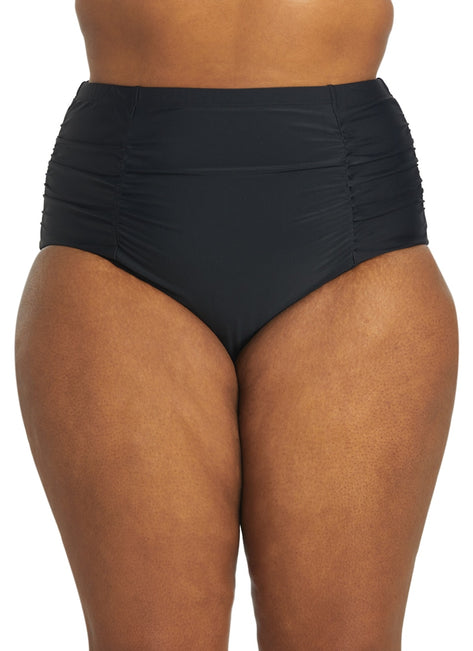 ClubSwim Plus Size Tummy Control Solid High Waist Swim Brief Bottom