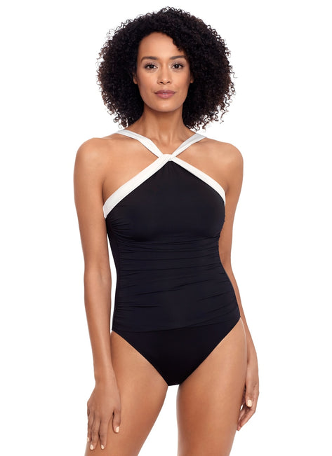 Lauren Ralph Lauren Women's Bel Air Halter High Neck One Piece Swimsuit