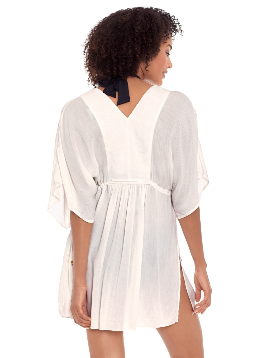 Lauren Ralph Lauren Women's Crinkle Rayon Cover Up Tunic - White