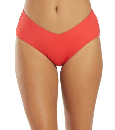 Lauren Ralph Lauren Women's Beach Club Mid Rise V Bikini Bottom