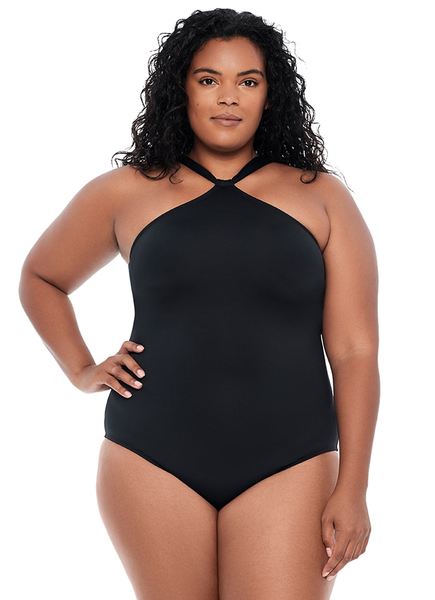 Lauren Ralph Lauren Women's Plus Size Beach Club Glamour High Neck