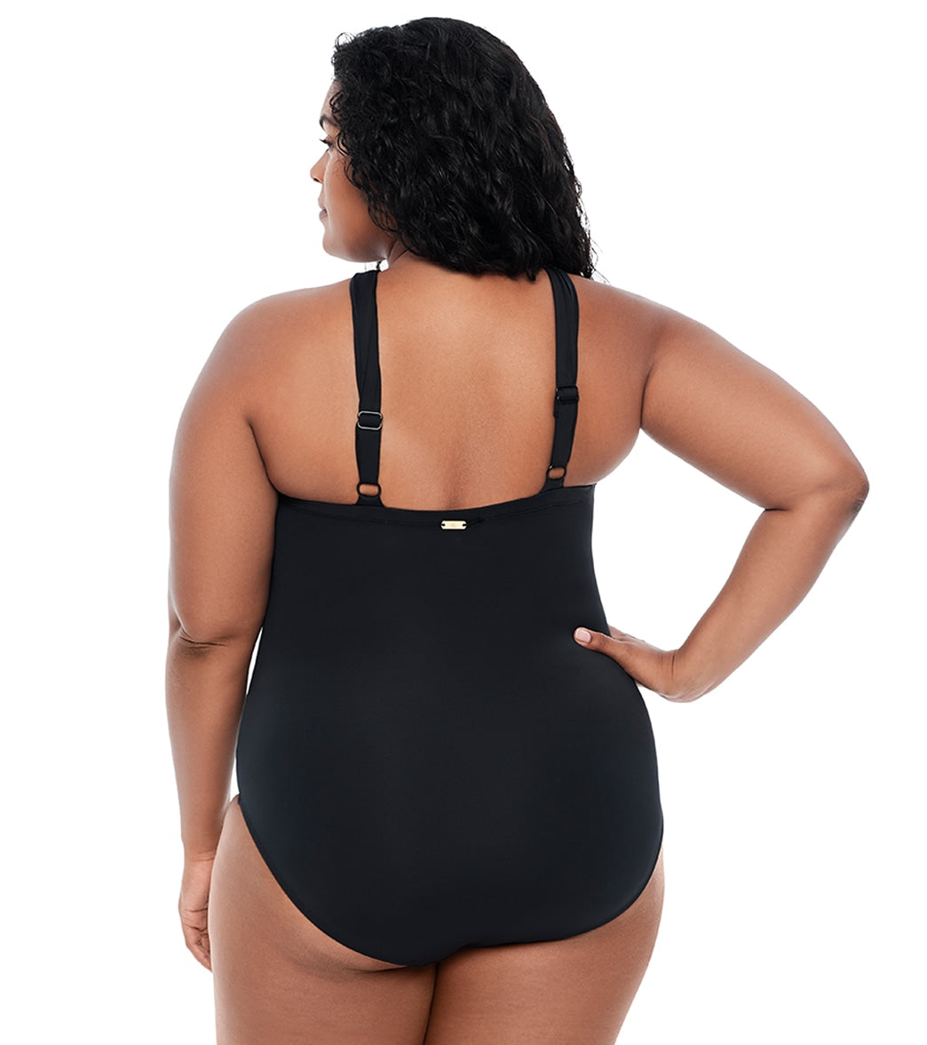 Lauren Ralph Lauren Women's Plus Size Beach Club Glamour High Neck