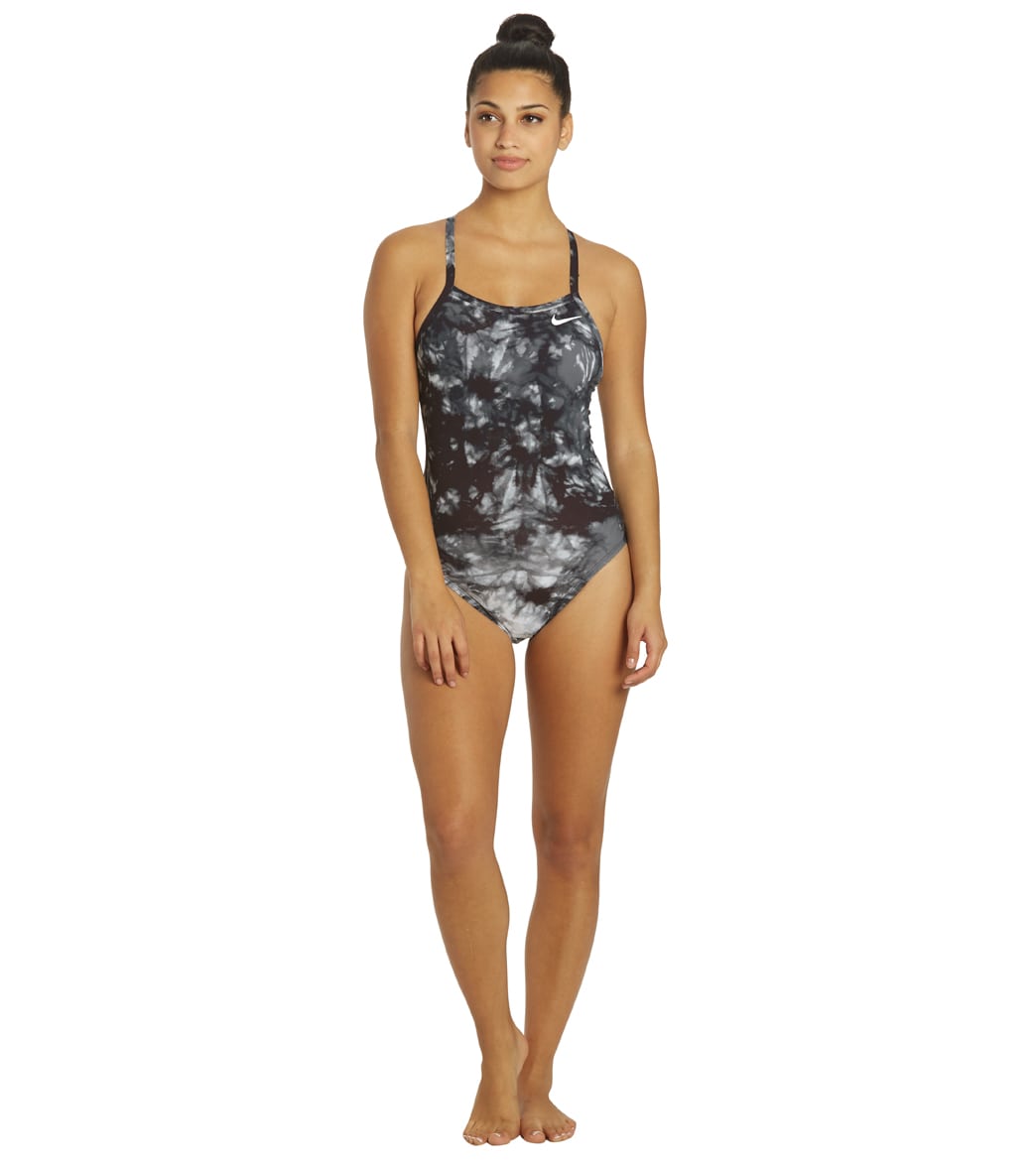 Nike Women's Hydrastrong Tie Dye Crossback One Piece Swimsuit at