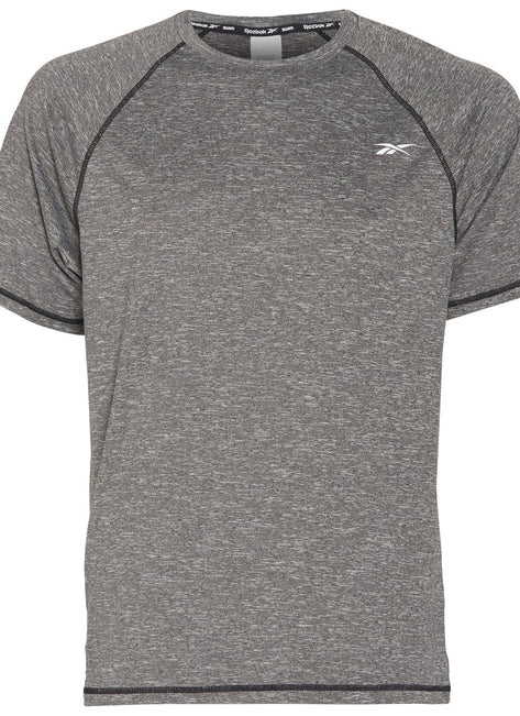 Reebok Men's Heathered Black Raglan Swim Tee