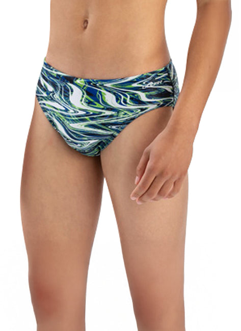 Dolfin Men's Reliance Jet Stream All-Over Print Racer Brief Swimsuit