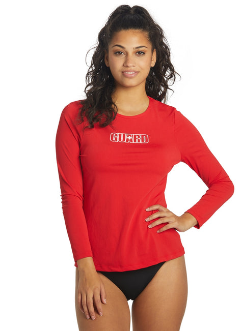 Dolfin Lifeguard Women's Crew Neck Long Sleeve Rash Lifeguard