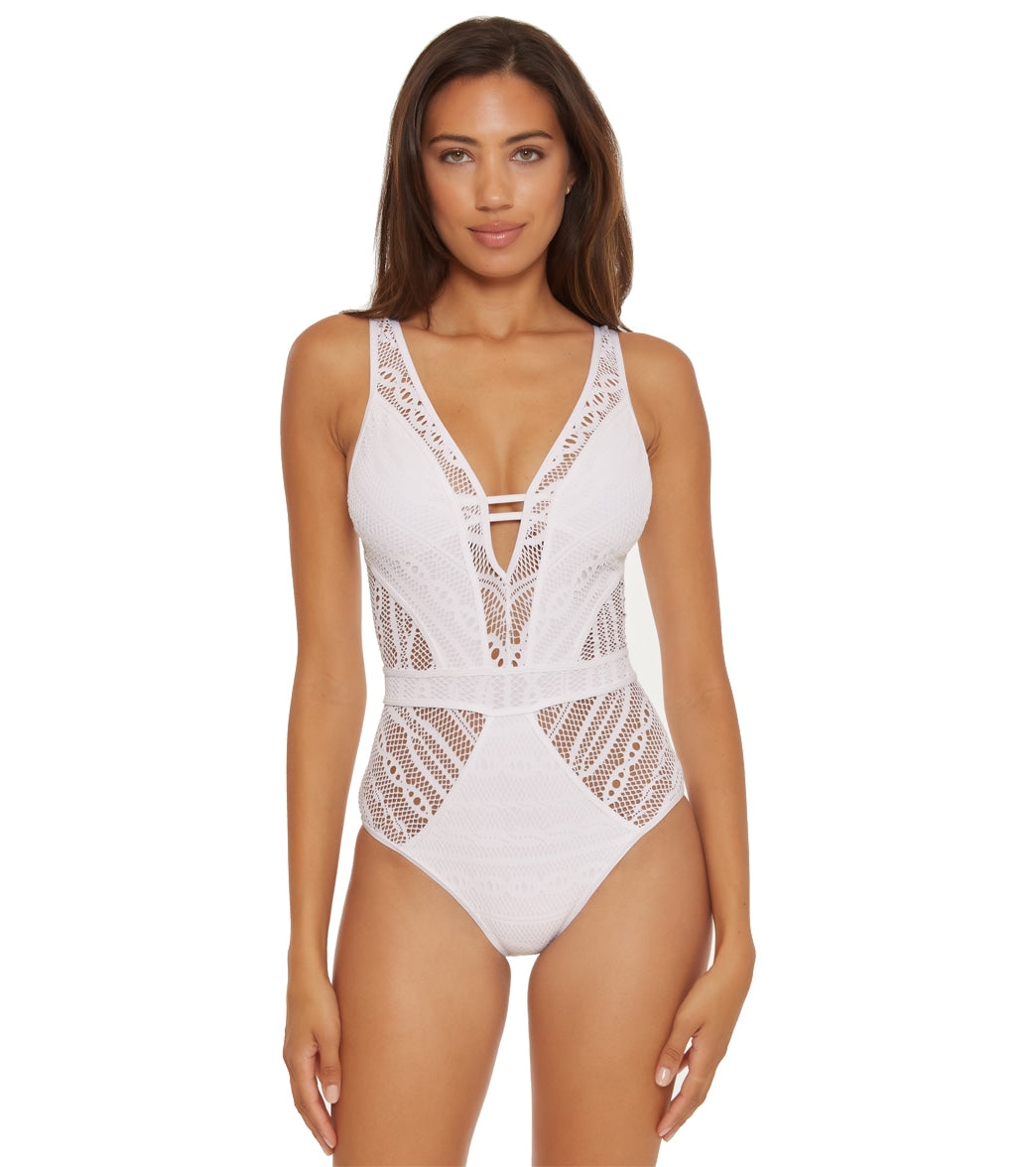 Becca Swim Women's Color Play Plunge One Piece Swimsuit at