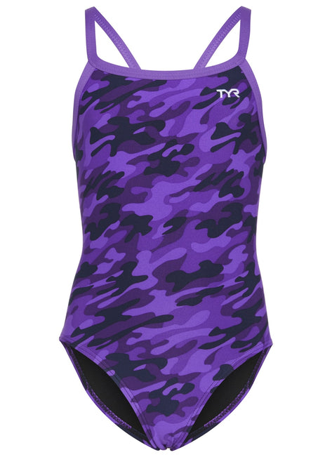 TYR Girls' Camo Diamondfit One Piece Swimsuit