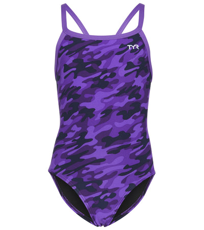 TYR Girls' Camo Diamondfit One Piece Swimsuit