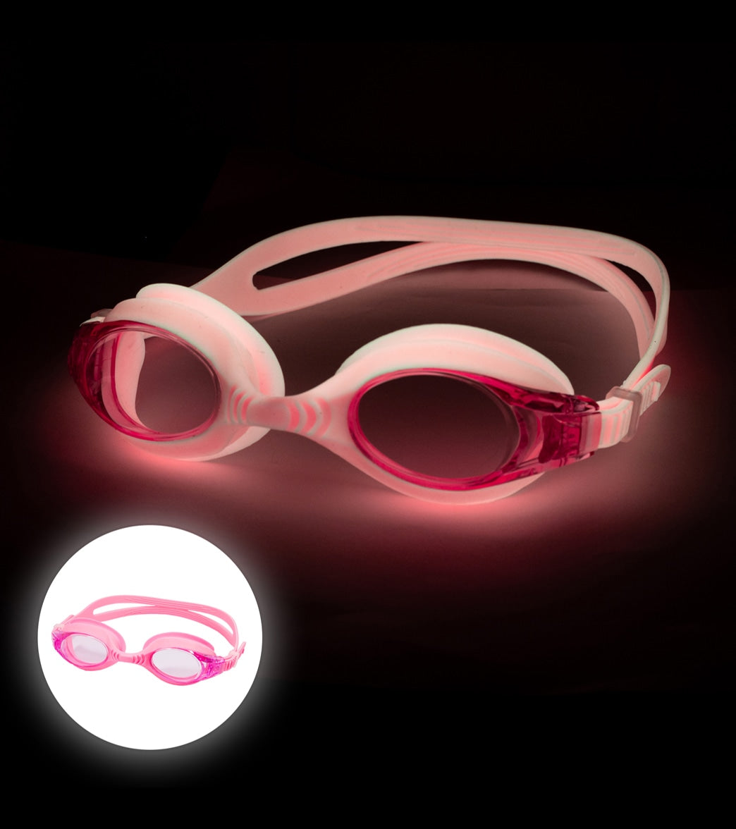 glowing goggles Finis FlowGlows Adult Swim Goggles, Pink