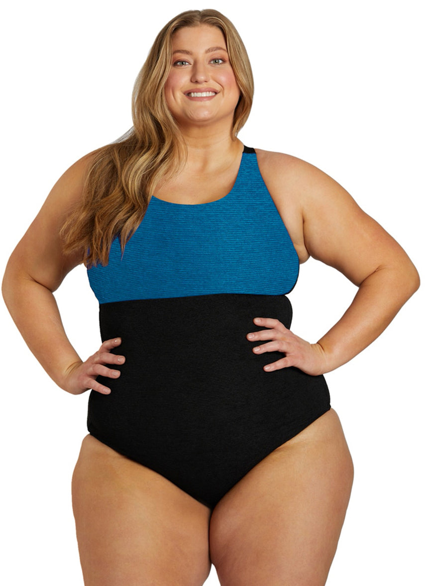 Chlorine Resistant High Neck Plus Size Bathing Suits Sporti Plus