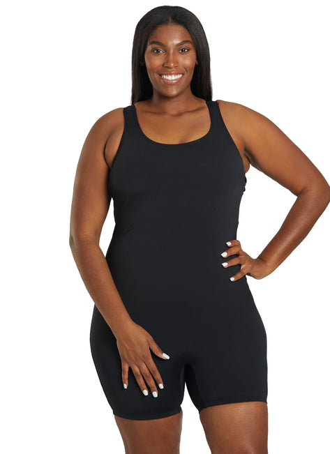 Sporti Plus Size HydroLast Chlorine Resistant Scoop Back Unitard One Piece Swimsuit