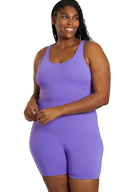Sporti Plus Size HydroLast Chlorine Resistant Scoop Back Unitard One Piece Swimsuit