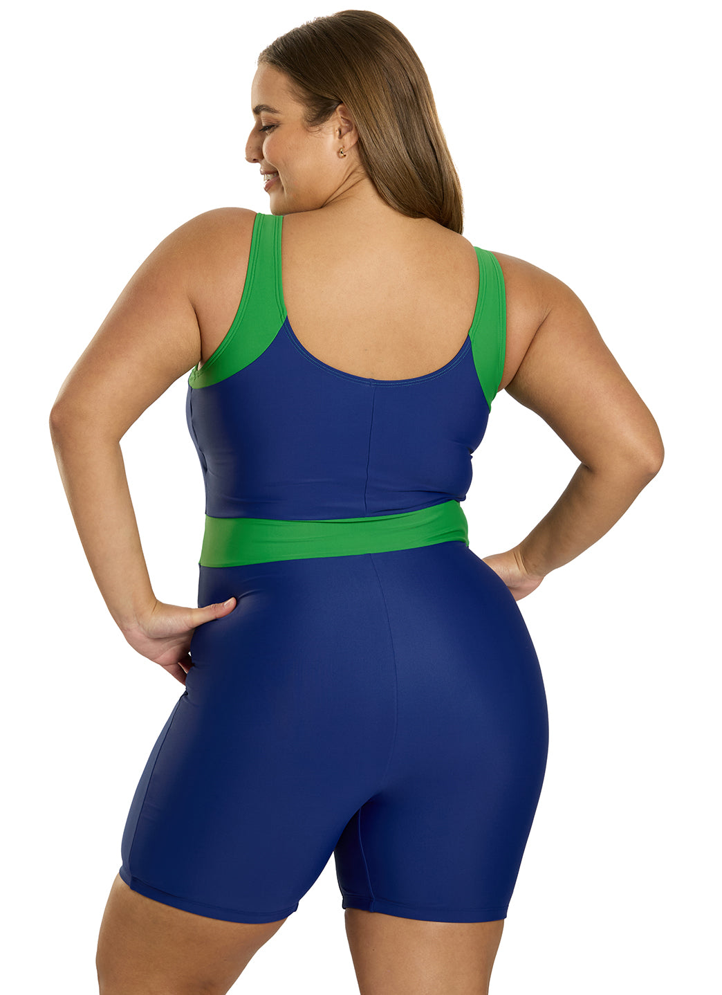 Sporti Plus Size Colorblock Unitard One Piece Swimsuit at