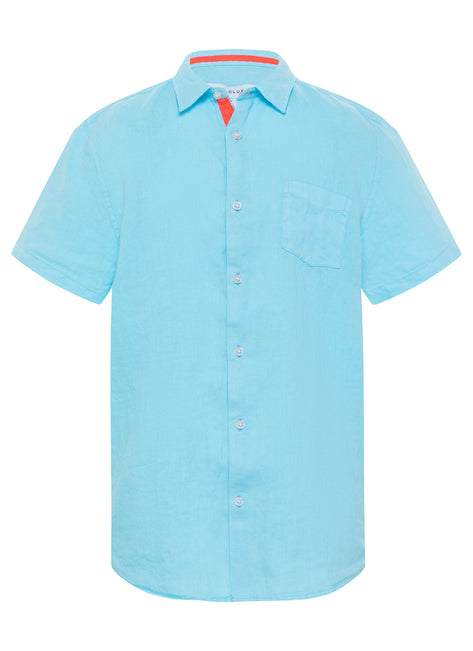 LE CLUB Boys' Peter Linen Short Sleeve Shirt (Toddler, Little Kid, Big Kid)